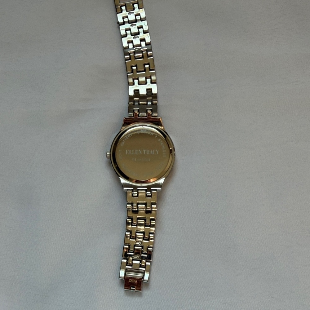 Ellen Tracy Silver Watch with Crystal Detailing - Picture 4 of 7
